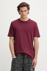 HUGO pamut póló bézs, sima, 50466158 - burgundia M