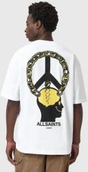AllSaints pamut póló SCREWED - fehér XXL