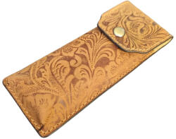  Valódi bőr tolltartó barna nyomott virágmintás különleges 4-5 tollnak (na-950-brown-flower)