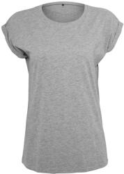 Build Your Brand Laza női póló felhajtott ujjakkal - Szürke melírozott | 3XL (BY021-1000228145)