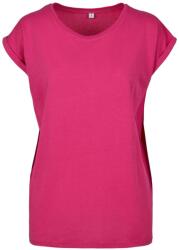 Build Your Brand Laza női póló felhajtott ujjakkal - Ibiškově růžová | M (BY021-1000296075)