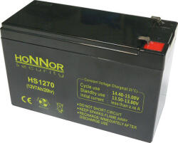 Honnor HS1270 12V 7Ah zselés ólom akkumulátor gondozásmentes (HS1270)