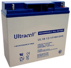 Ultracell UL18-12 12V 18Ah zselés ólom akkumulátor gondozásmentes (UL18-12)