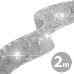 Delight Karácsonyi LED-es szalag - ezüst - 2 m x 5 cm - 2 x AA (58933C)