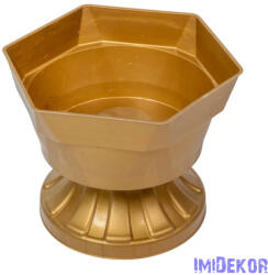  Műanyag szögletes talpas tál D19, 5cm M14, 5cm - Arany