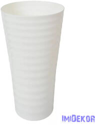  Műanyag váza hullámos oldalú D24cm M48cm - Fehér