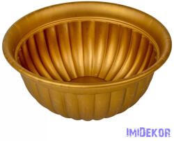  Műanyag kerek tál bordás D26cm M12cm - Arany