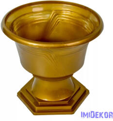 Műanyag nagy talpas tál D25cm M23cm - Arany