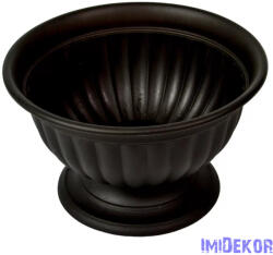  Műanyag kerek talpas bordás tál D26cm M16cm - Grafit