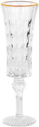 Clayre & Eef Set 6 pahare sampanie sticla transparenta aurie Ø 6x20 cm / 100 ml (6GL5011) Pahar