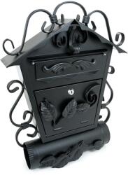 Damech Cutie postala, cu loc pentru ziar oblic, elemente forjate, negru, format B5, 38x12.5x51.5 cm, Damech (SD2TON) - edanco