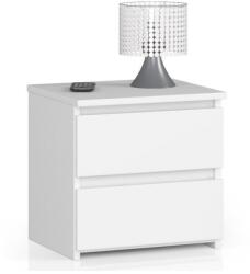 AKORD Comoda/noptiera, placa laminata, 2 sertare, alb, 40x35x40 cm (164475-AK) - edanco Comoda