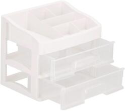 SPRINGOS Organizator cosmetice, plastic, 3 niveluri, 2 sertare, alb, 30x25x34 cm, Springos (HA1090) - edanco