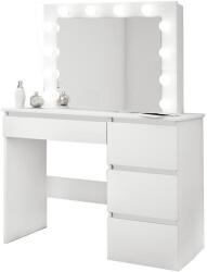 Artool Masa de toaleta/machiaj, alba, cu oglinda si LED-uri, Irina, 94x43x141 cm (54485)