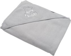 New Baby Prosoape de baie pentru copii din frotir cu broderie şi glugă New Baby 100x100 gri urs Prosop