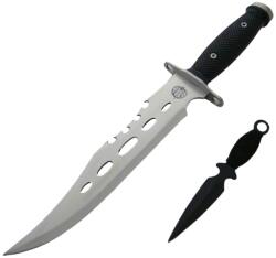 Depox Cutit de vanatoare DEPOX®, Unity Blade, 36 cm, argintiu, teaca piele inclusa (F5-1)