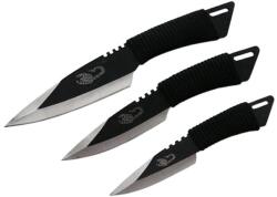 Depox Set 3 cutite de aruncat DEPOX®, Scorpion King, 24.5 cm, negru, husa inclusa (G51)