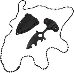 Depox Cutit tactic de vanatoare DEPOX®, Broken Trust, 8 cm, negru, teaca cu lant inclusa (I178)