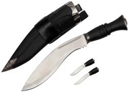 Depox Cutit de vanatoare DEPOX®, Lion Tamer, 30 cm, otel inoxidabil, 2 cutite de aruncat, toc piele ecologica (I4)