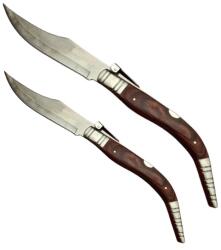 Depox Set briceag de vanatoare 38 cm si briceag 50 cm, lamă oțel inoxidabil, cricket, maro (F156 + F157)