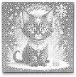  PontPöttyöző - Havas kiscica Méret: 50x50cm, Keretezés: Műanyagtáblával, Szín: Piros