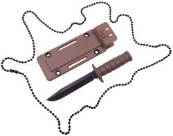 Depox Cutit tactic de vanatoare DEPOX®, Military Convoy, 10 cm, teaca cu lant inclusa, maro (I259)