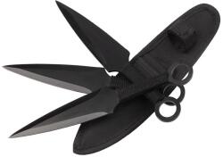 Depox Set 3 cutite de aruncat DEPOX®, Giant Kunai, 23 cm, negru, husa inclusa (I49)