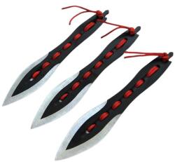 Depox Set trei cutite de aruncat DEPOX®, Anarchy Blades, otel inoxidabil, negru, 19 cm, teaca inclusa (G36)
