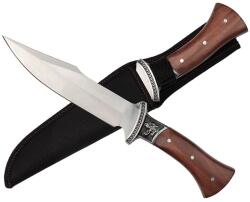 Depox Cutit de vanatoare DEPOX®, Tiger Blade, 30.5 cm, otel inoxidabil, maro, teaca inclusa (I11)