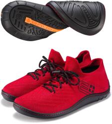 BRUBECK BAREFOOT 25' Női merinó gyapjú mezítlábas cipő - Piros / Fekete - t-active