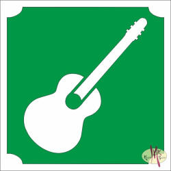  5x5 cm-es Csillám tetoválás sablon - Gitár 271