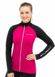 BRUBECK ATHLETIC Női cipzáras sportpulóver - Fukszia / Fekete