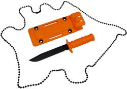 Depox Cutit tactic de vanatoare DEPOX®, Military Convoy, 10 cm, teaca cu lant inclusa, portocaliu (I258)
