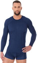 BRUBECK ACTIVE WOOL Férfi merinó gyapjú hosszú ujjú felső - Sötétkék - t-active