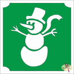  5x5 cm-es Csillám tetoválás sablon - Hóember 369