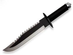Depox Cutit tactic multifunctional Rambo, otel inoxidabil, spargator sticla, surubelnita, maner compartiment depozitare, 39.5 cm (H114-2)