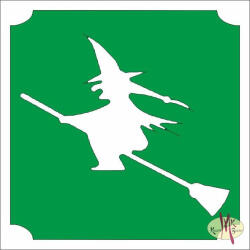  5x5 cm-es Csillámtetoválás sablon - Boszorkány 172