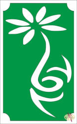  8x5 cm-es Csillámtetoválás sablon - Virág 3