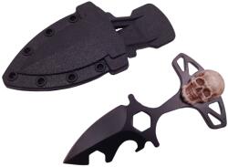 Depox Cutit tactic de vanatoare DEPOX®, Broken Silence, 8 cm, negru, teaca cu prindere curea (I244)