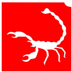 4x4cm Csillámtetoválás sablon 20 skorpió