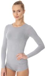 BRUBECK COMFORT WOOL Női hosszú ujjú merinó gyapjú póló - Világosszürke - t-active