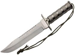 Depox Cutit de vanatoare DEPOX®, Survival Pursuit, 35 cm, otel inoxidabil, argintiu, teaca inclusa (I92)