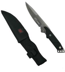Depox Cutit de vanatoare DEPOX®, Chief Blade, otel inoxidabil, argintiu-negru, 24 cm, teaca cadou (C161)