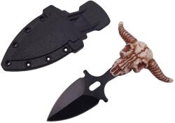 Depox Cutit tactic de vanatoare DEPOX®, Death Valley, 9 cm, negru, teaca cu prindere curea (I251)