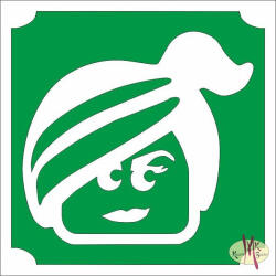  5x5 cm-es Csillámtetoválás sablon - Lego lány 208