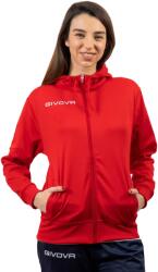 Givova FELPA 500 POLARFLEECE Uniszex kapucnis, cipzáras polár sportpulóver - Piros