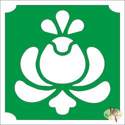  5x5 cm-es Csillámtetoválás sablon - Magyar motívum virág 249
