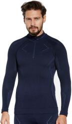 BRUBECK EXTREME MERINO Férfi merinó gyapjú cipzáras aláöltözet felső - Sötétkék - t-active
