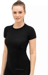 BRUBECK ACTIVE WOOL Női merinó gyapjú rövid ujjú felső - Fekete - t-active