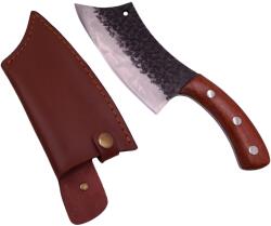 Depox Cutit de vanatoare DEPOX®, lucrat manual, Asian Legacy, 25.5 cm, maner lemn, husa piele ecologica (F178-2)
